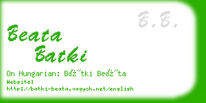 beata batki business card